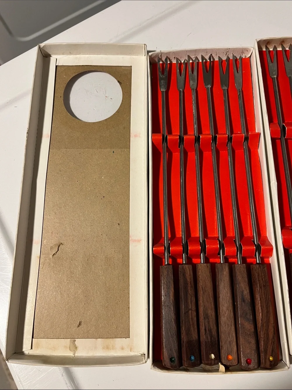 Vintage Fondue Fork Set with Rosewood Handles - 12 Piece 2 boxes